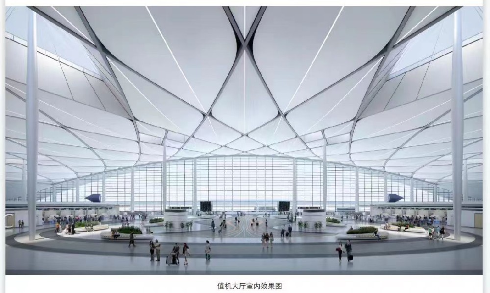 呼和浩特盛乐国际机场-航站楼吊顶PTFE膜结构