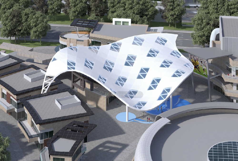 宁波镇海开元巨鲸广场膜结构